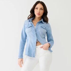 True Religion Women’s Blue Western Button-Up L/S Denim Shirt Small
